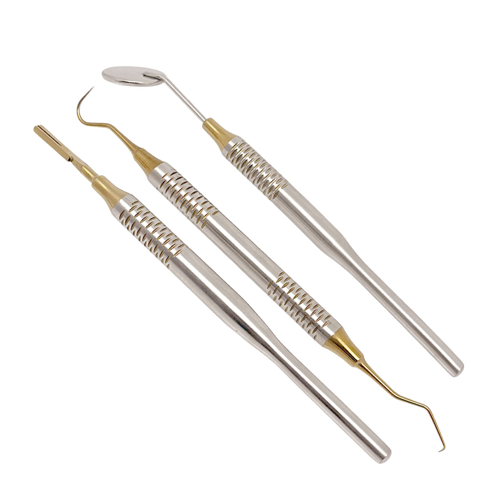 1Pc Stainless Steel Dental Mouth Mirror & Explorer Probe Kit - Professional Teeth Cleaning & Examination Tool