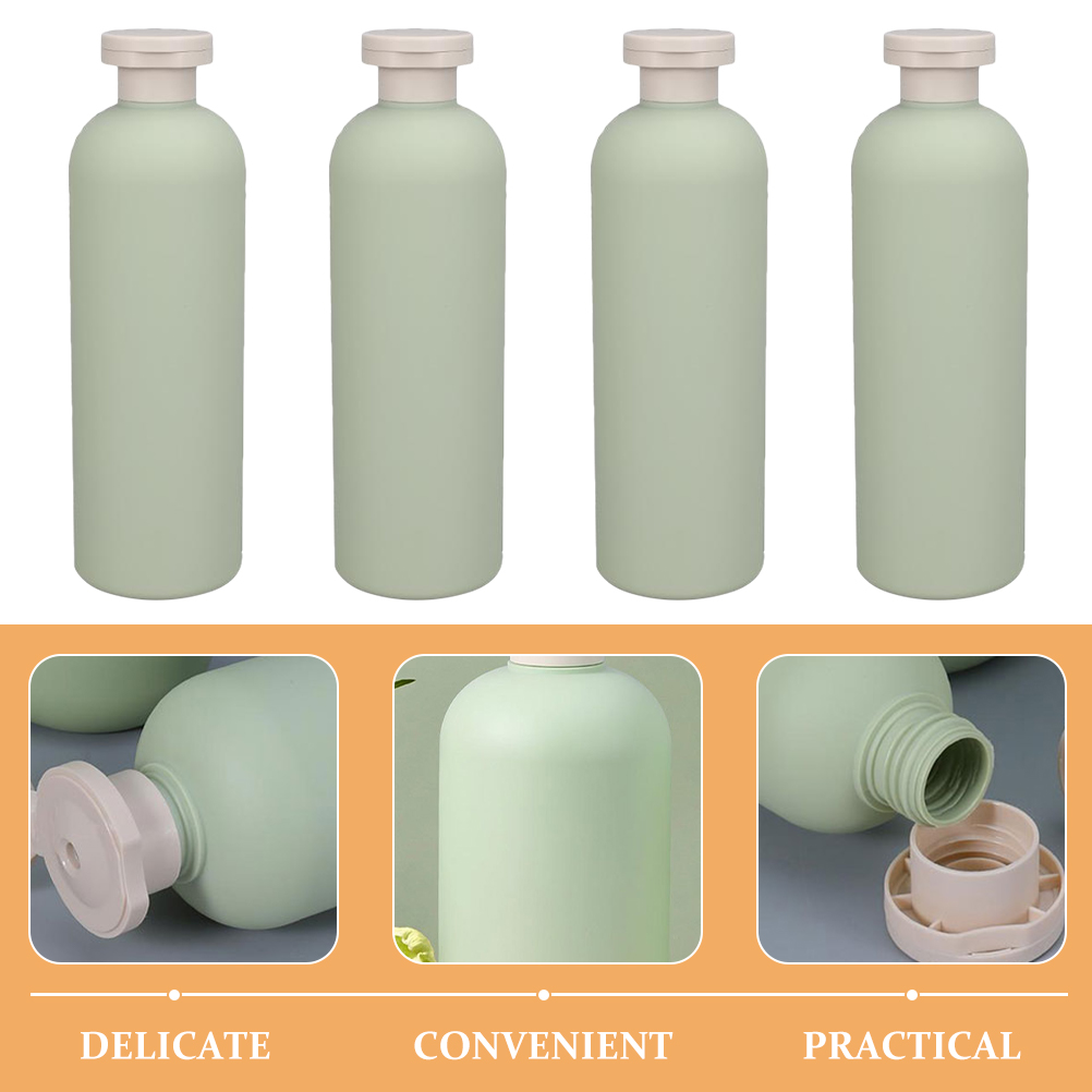 4pcs Shower Gel Bottle Shampoo Soap Dispenser For Kitchen Sink Travel Bottles Green Empty Compact Portable Dispenser Reusable