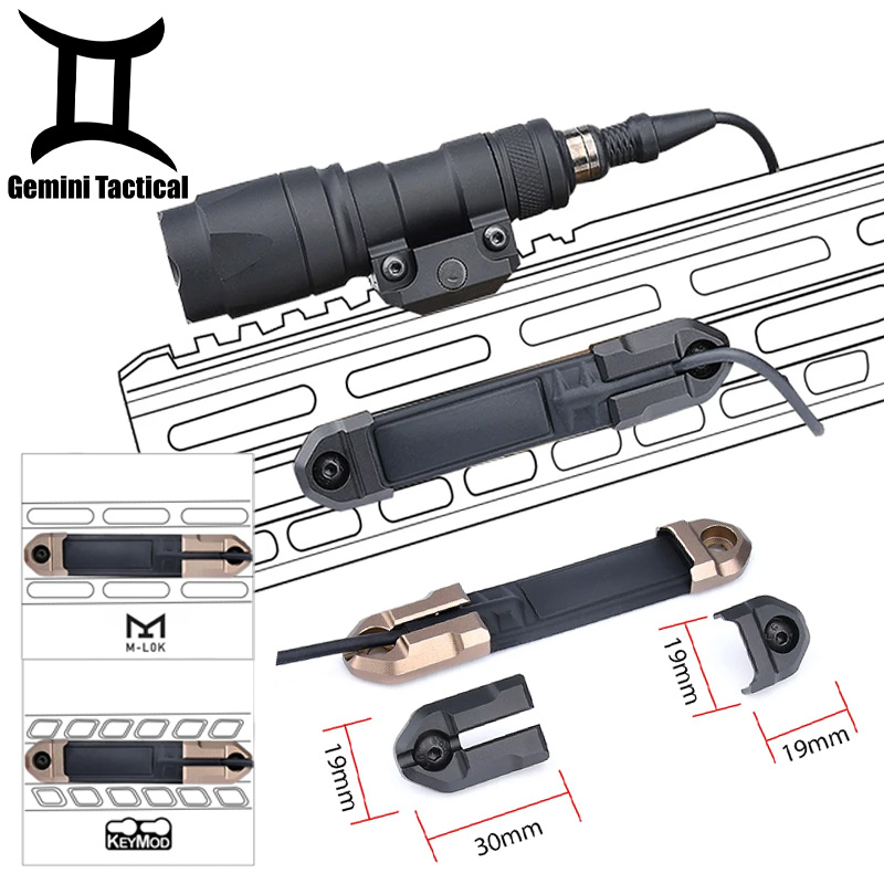 Tactical Wadsn Flashlight M600 M300 Scout Light Remote Pressure Switch Metal Button Mount For M-lok Keymod Hunting Accessories