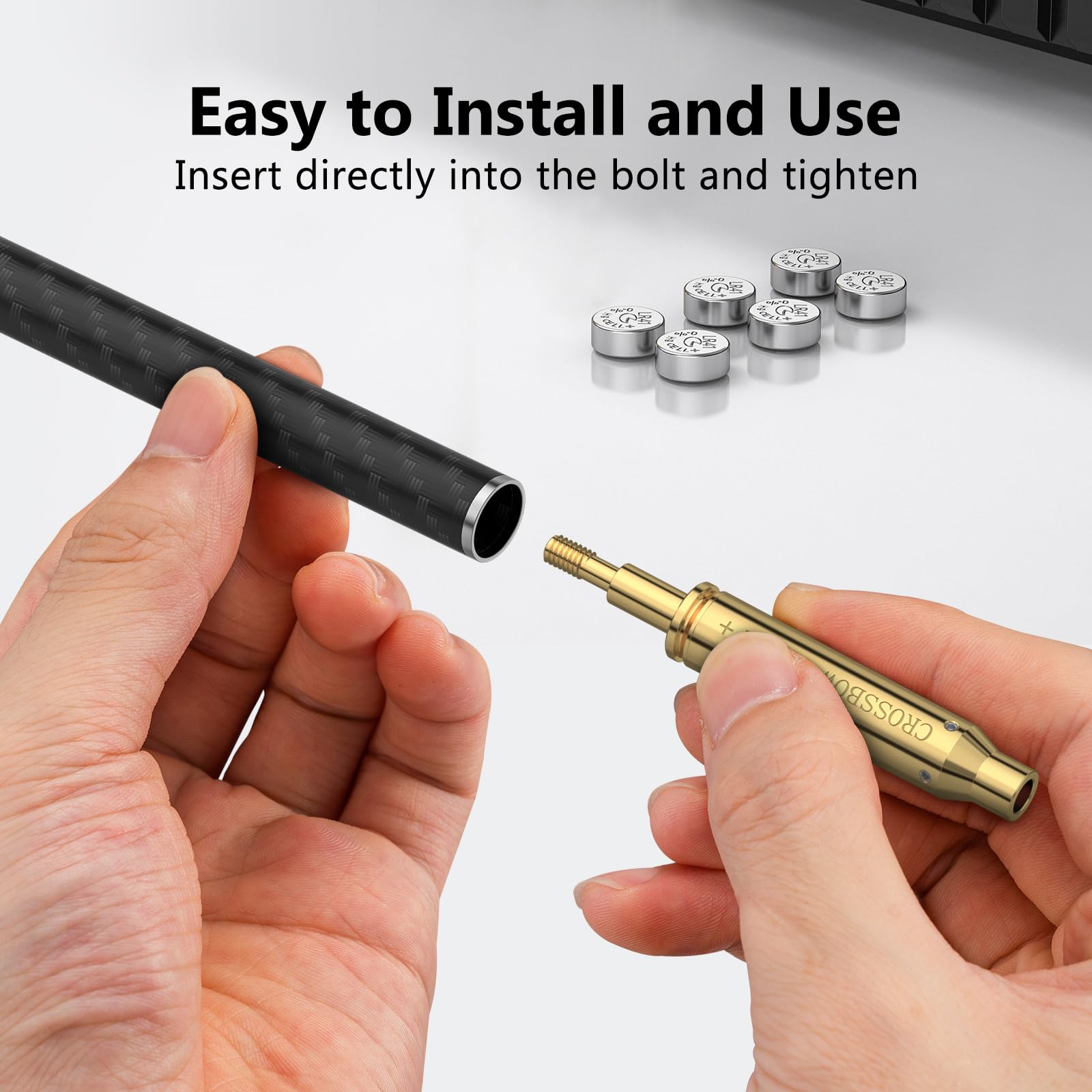 Airsoft Red Laser Bore Sight Crossbow Bow Archery Arrow Thread-On Crossbows Laser Boresighter Sighting Tool with 6 Batteries