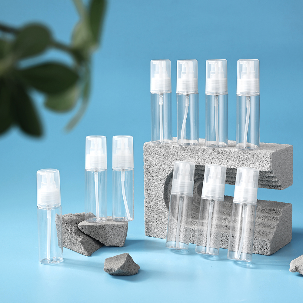 10pcs 1.7 Oz 50ml Refillable Clear PETG Lotion Travel Pump Bottle with Cap for Cosmetics, Lotion, Body Cream, Sanitizers, Cream