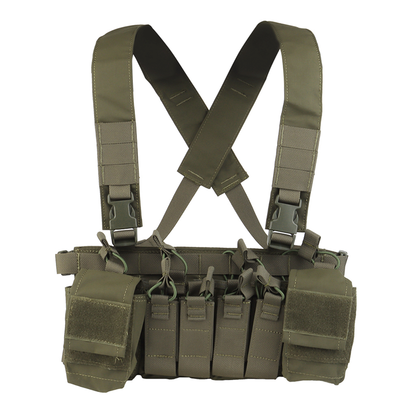 Military Molle Hunting Vest W/Magazine Pouch, Tactical Shooting Training, Cs Wargame Chest Rig, Airsoft Paintball Mag Pouches