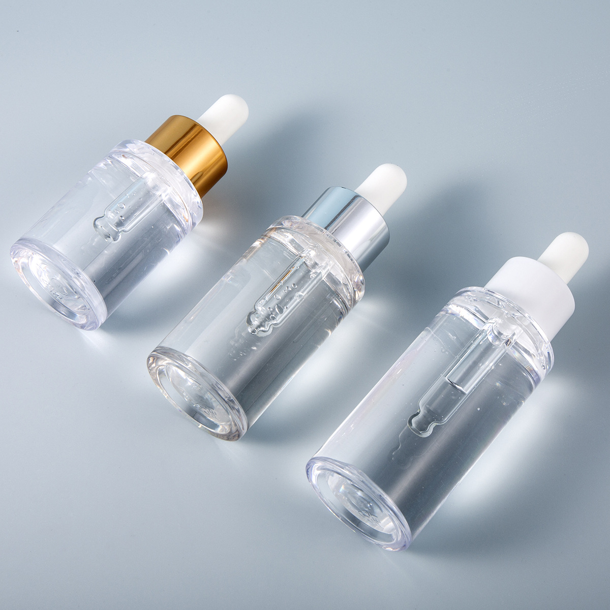 20ml 30ml 40ml 50ml Clear Glass Dropper Bottle Jars Vials With Pipette For Cosmetic Essential Oil Bottles With White Dropper Lid