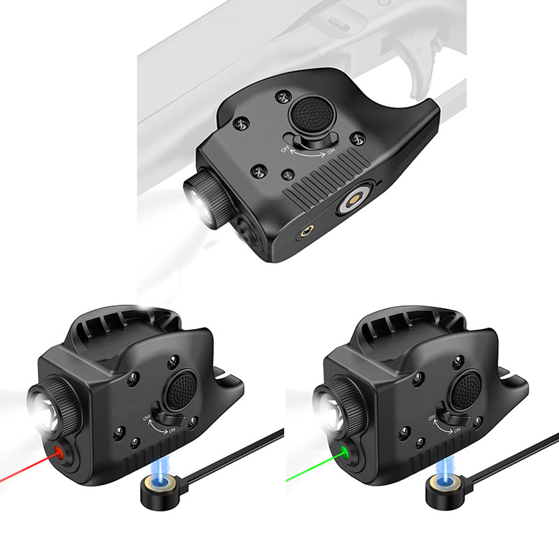 550 Lumens Pistol Tactical Flashlight Red/Green Laser Light Combo Rechargeable Compatible with Glock 42/43/43X/48 Strobe