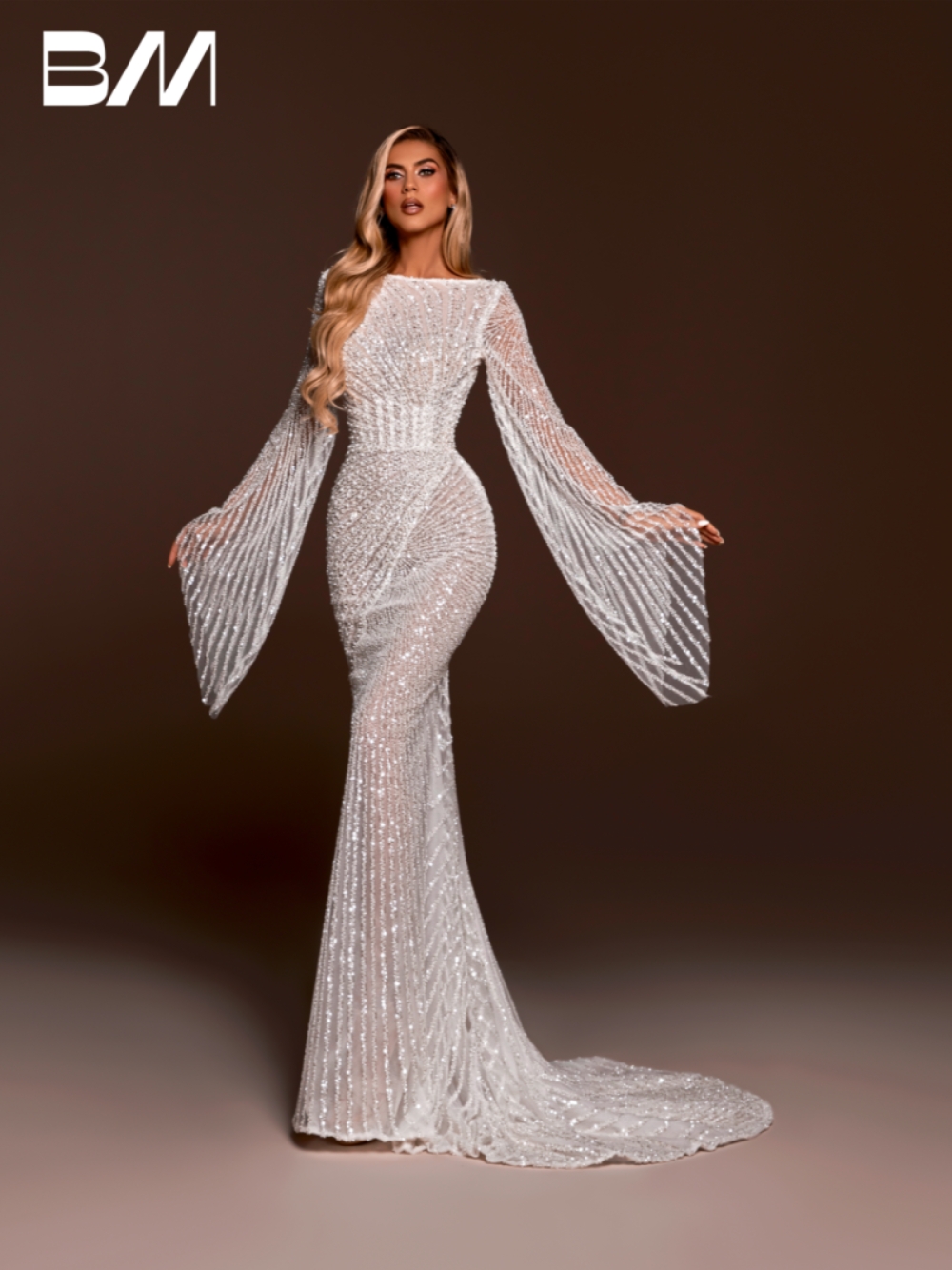 Sexy Boat Neck Exclusive Wedding Dress Sparkly Open Back Mermaid Big Day Women Wear Customized Luxurious Corset Bridal Gown