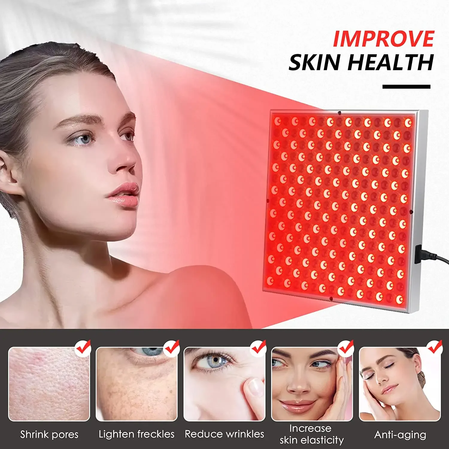 Red LED Phototherapy Panel Beauty Panel Lamp 660nm/850nm Home Heating Lamp Instrument 45W Physiotherapy
