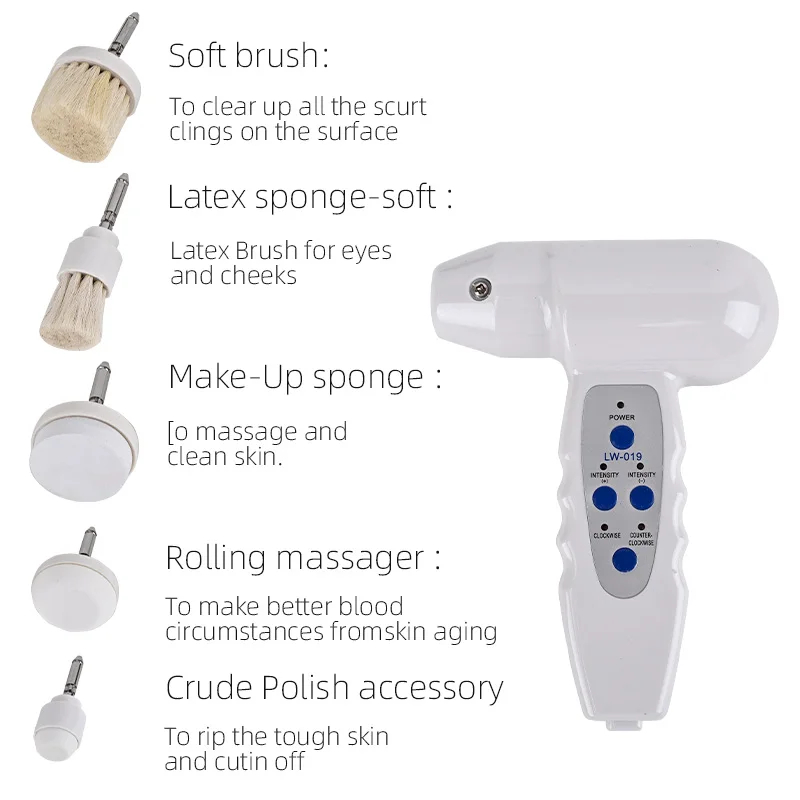 5 in1 Electric Face Brush Rotating Face Brush Facial Cleansing Massager Exfoliating Pore and Blackhead Cleansing Brush Veya