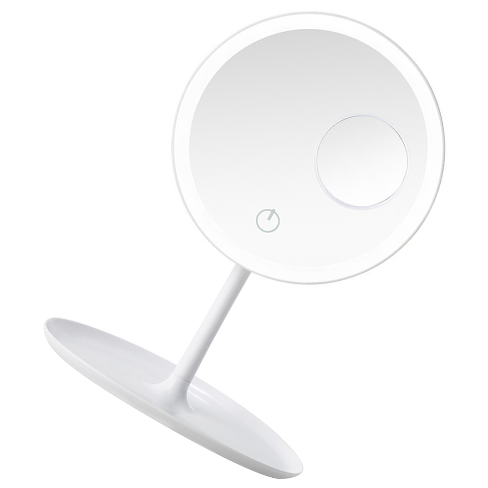 Vanity Makeup Mirror LED Lighted for Desk Bathroom Tabletop Mirrors Glass Accessories Women Electric Perfect Details Eyeliner