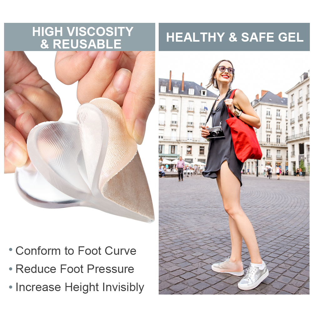 2Pcs/pair Sumifun Invisible Height Increasing Pad Adjustable Leg Length Foot Insoles Foot Care Pedicure Tools Women's High Heels