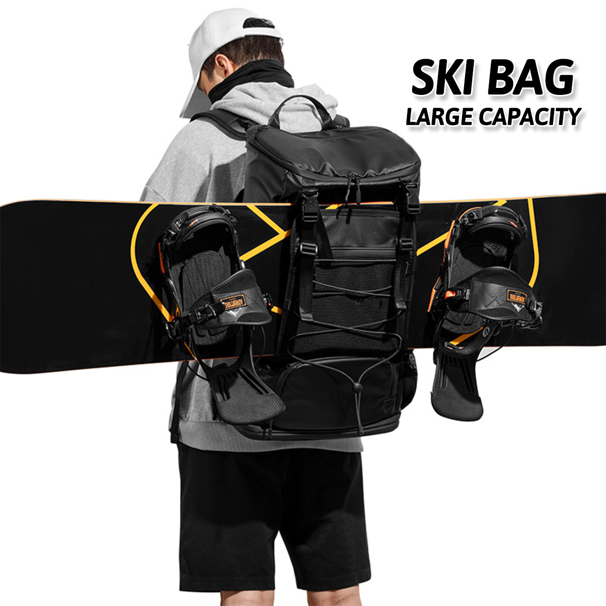 2025 New Ski Backpack with Independent Shoe Pack Snowshoe Board Bag Multifunctional Large Capacity Outdoor Sports Equipment Bag