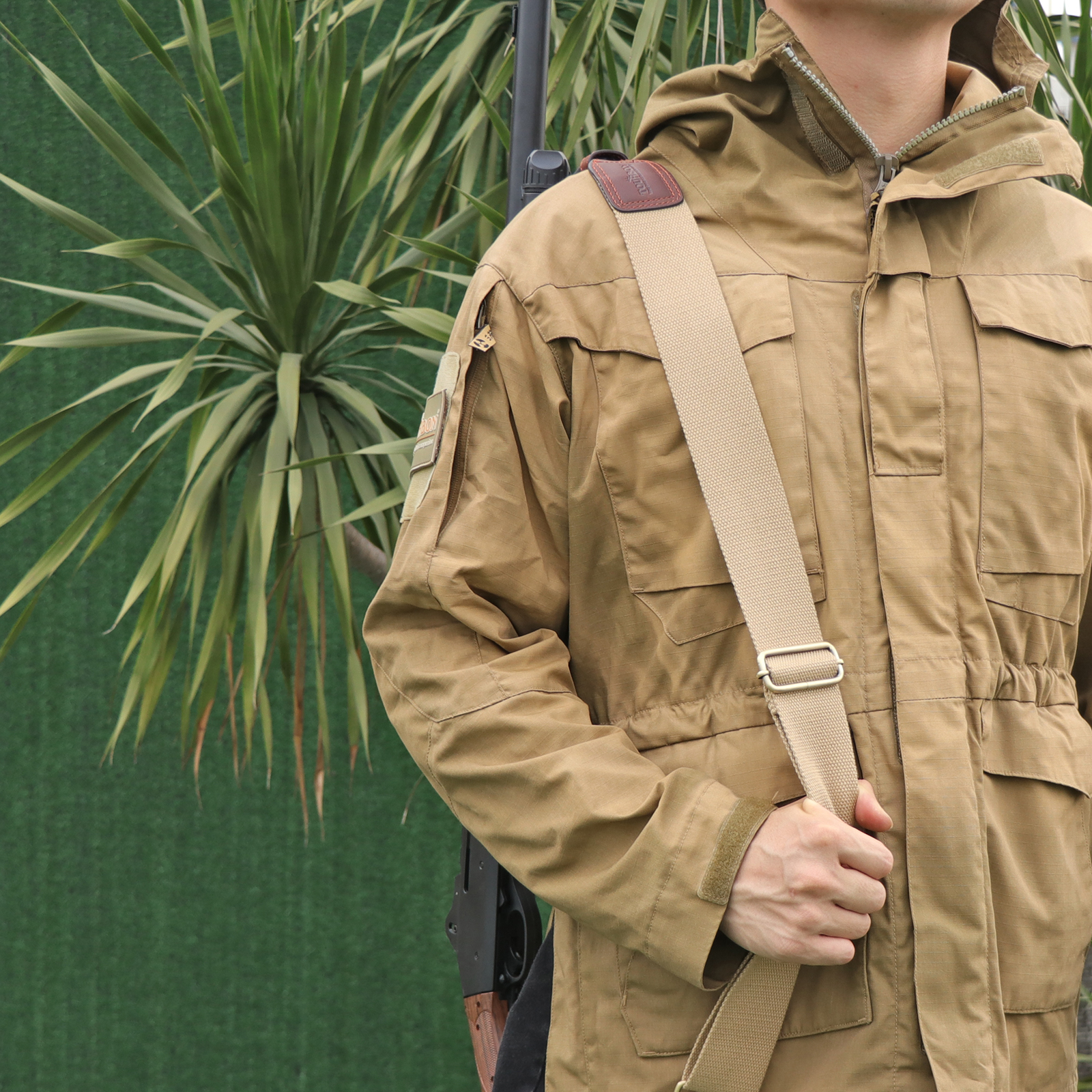 Tourbon Hunting Rifle Gun Sling Belt Cotton & Leather Air Gun Shoulder Strap Adjustable up to 129CM Gun Accessories