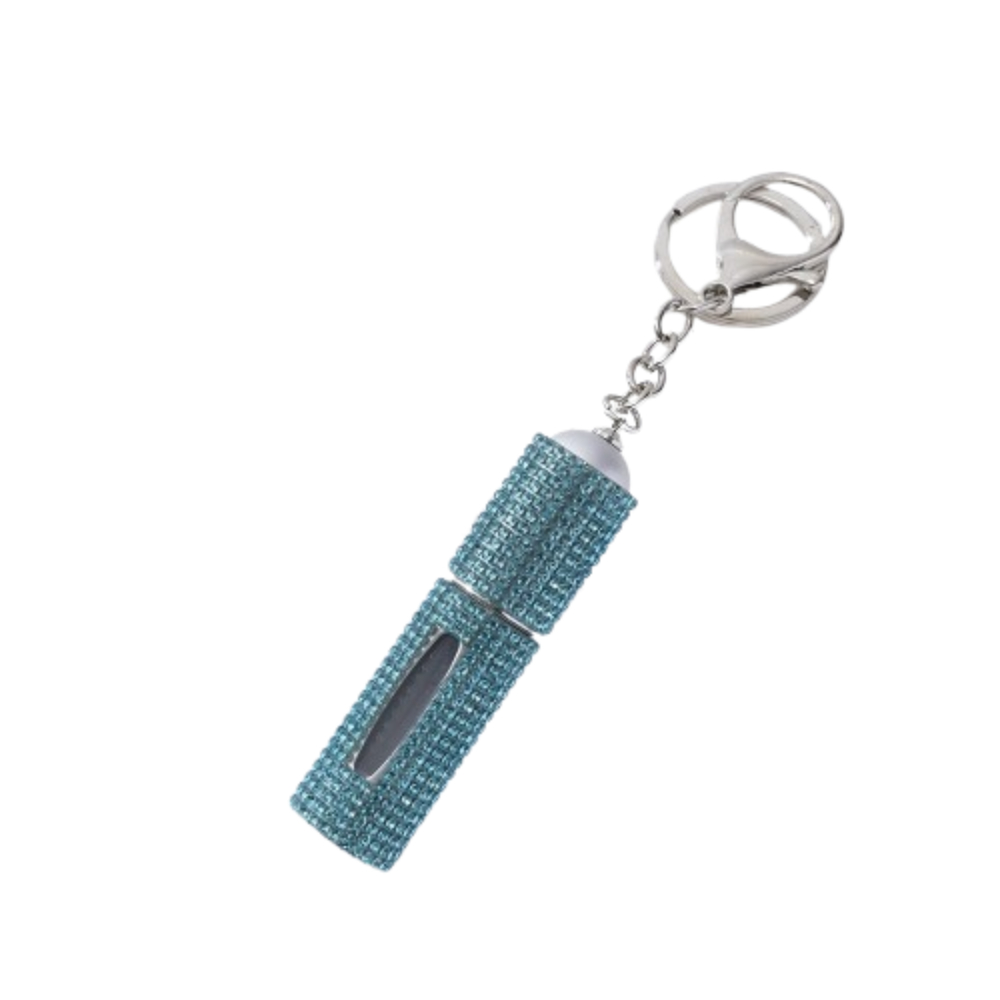 Exquisite Bottom Refillable Keychain Bottle 5ml Portable Spray Bottle Crystal Empty Mini Cosmetic Container For Travel