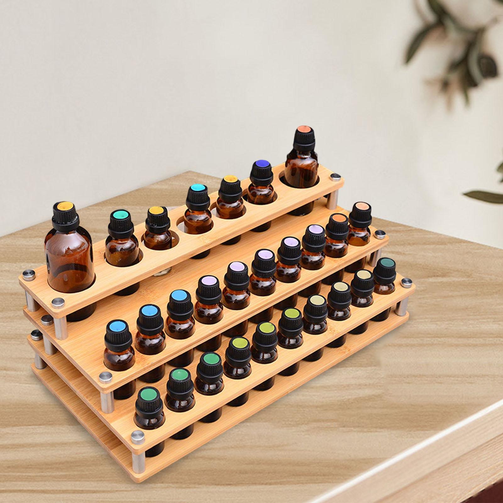 27 Hole Essential Oil Storage Rack Space Saving Storage Wood