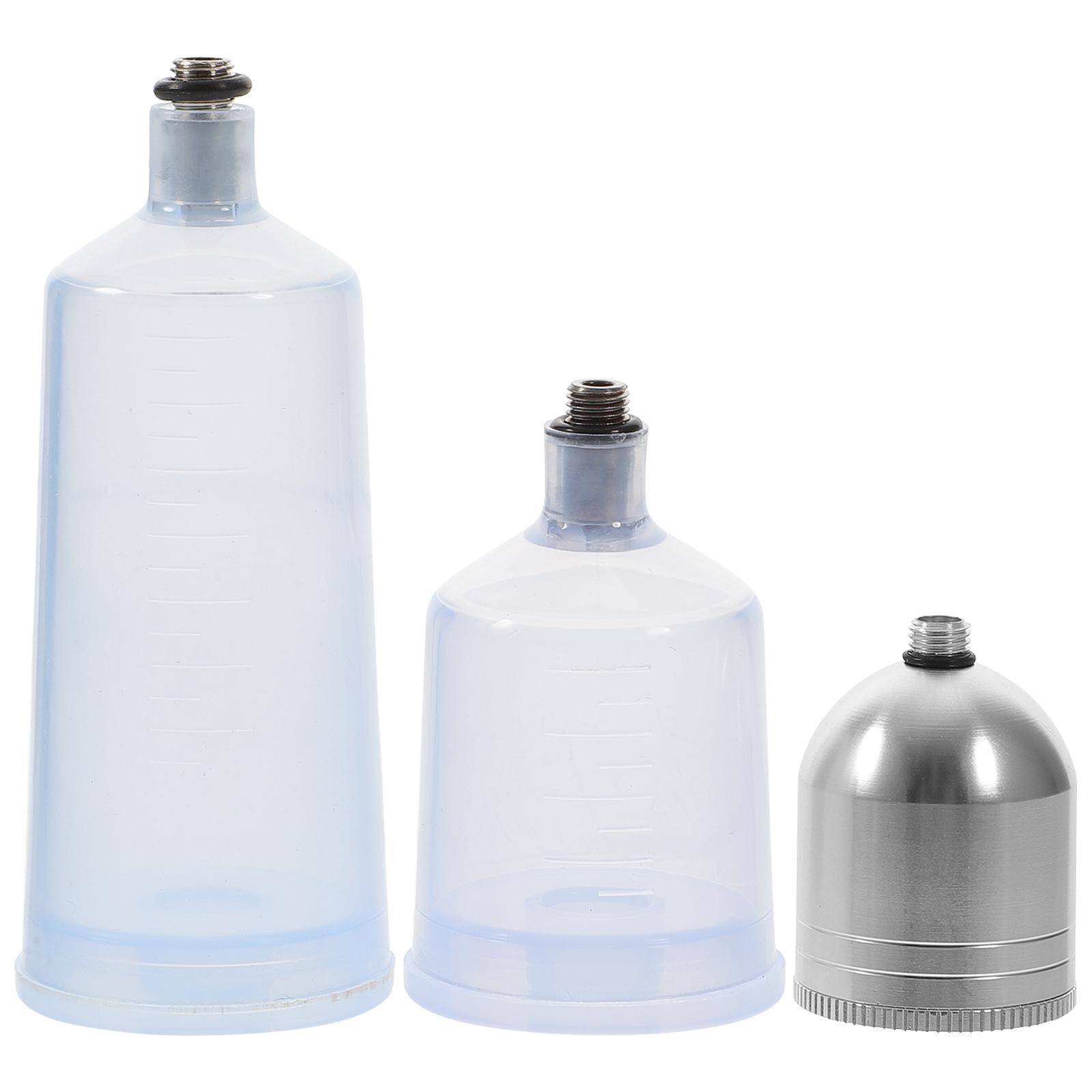 3 Pcs Bottle Airbrush Replacement Pot Clear Water Paint Jar Hose Storage Bottles