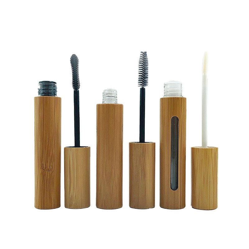 Bamboo Mascara Tube Eyelash Cream Container Biodegradable Packaging EmptyMakeup Container Bamboo Mascara Tube with Eyelash Brush