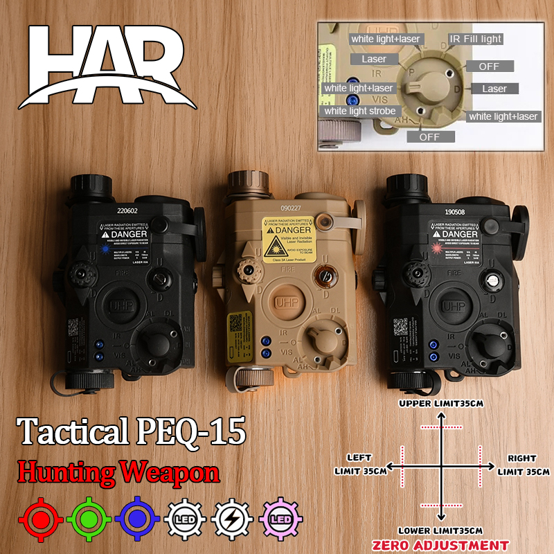 Tactical PEQ-15 PEQ15 LA5C Red Dot Green Blue IR Fill Light Hunting Airsoft Weapon Scout Light LED Strobe Flashlight PEQ NGAL SF