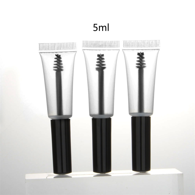 30/50PCS 5ml Empty Mini Mascara Tubes Squeeze Eyelash Refillable Bottle,Black Matte Clear Cosmetic Packing Container Wholesale