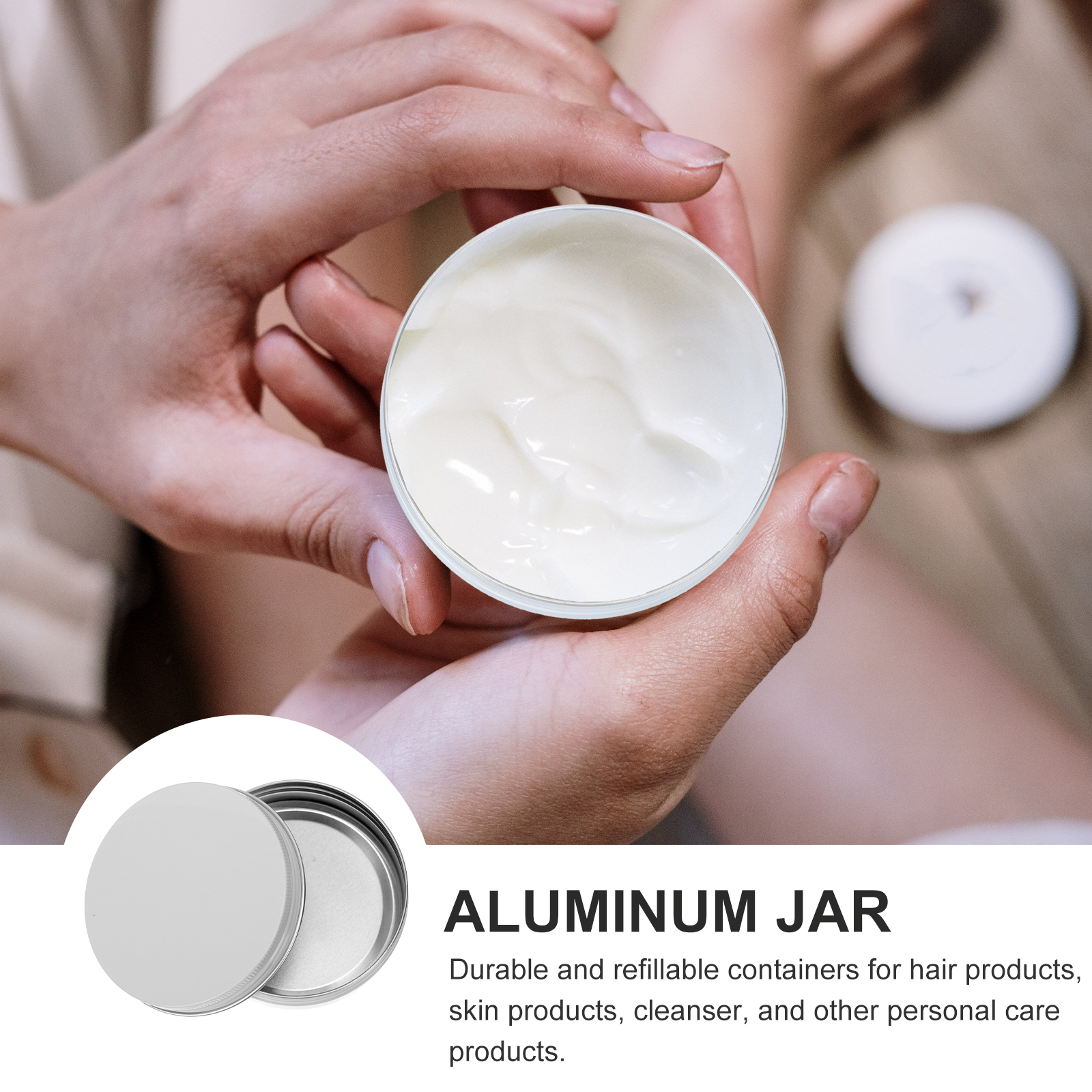 Aluminum Cans Small Containers Cream Jars Refillable Durable Personal Care Storage Wide Mouth Portable Daily