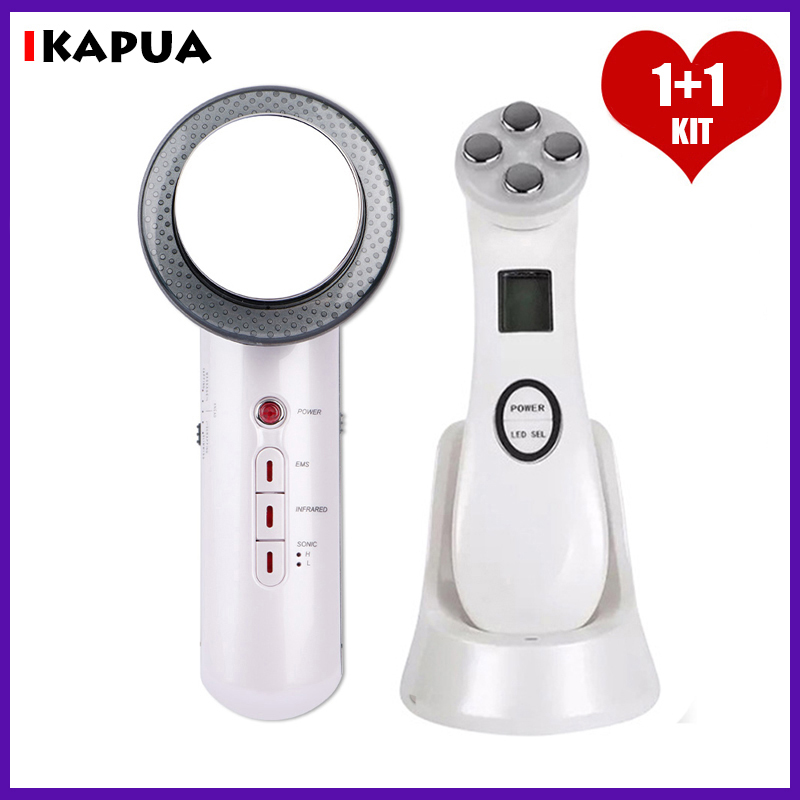Ultrasound Cavitation EMS Body Slimming Massager Fat Burner Machine+Mesotherapy Electroporation RF Radio Frequency Face Massager