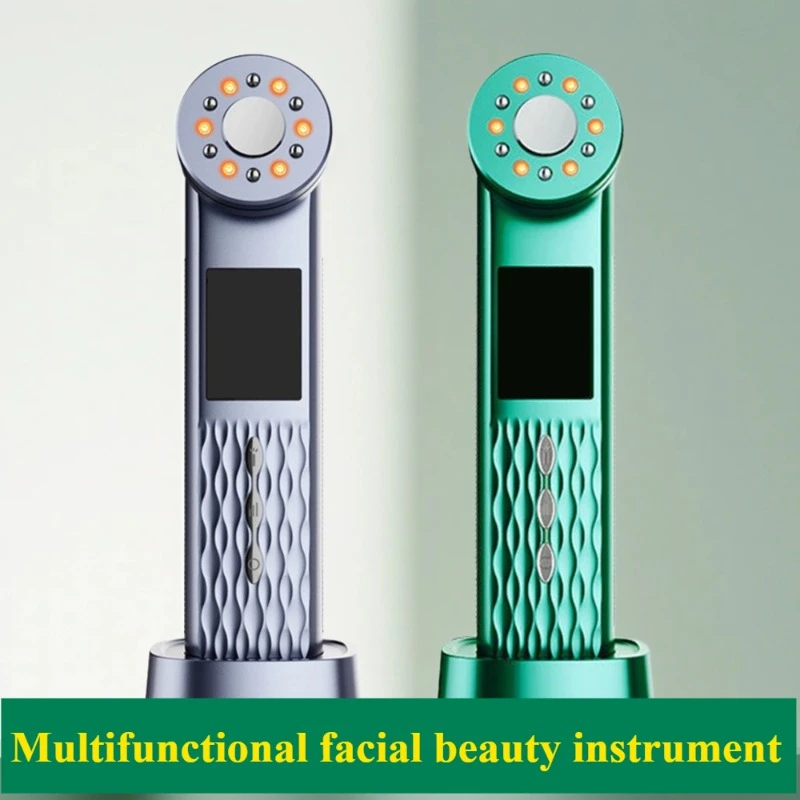 7 In 1 Facial Beauty Massager Vibration EMS Microcurrent Light Therapy Electric Face Massager with Cooling Function