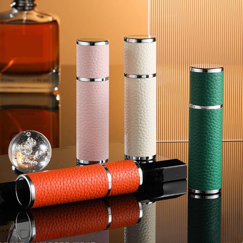 5ml Portable Mini Refillable Perfume Bottle High-end Leather Sub-bottling Travel Empty Cosmetics Containers Spray Atomizer