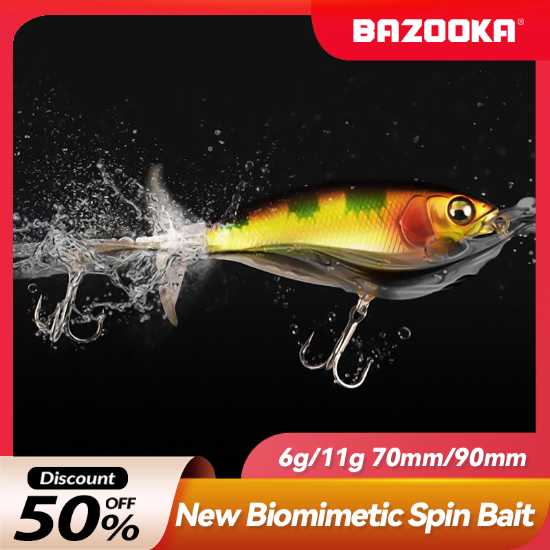 Bazooka Tractor Propeller Fishing Lure Hard Ploppe Spin Bait Rotating Topwater Tail Tackle Winter Bait Minnow Popper Easy Shiner