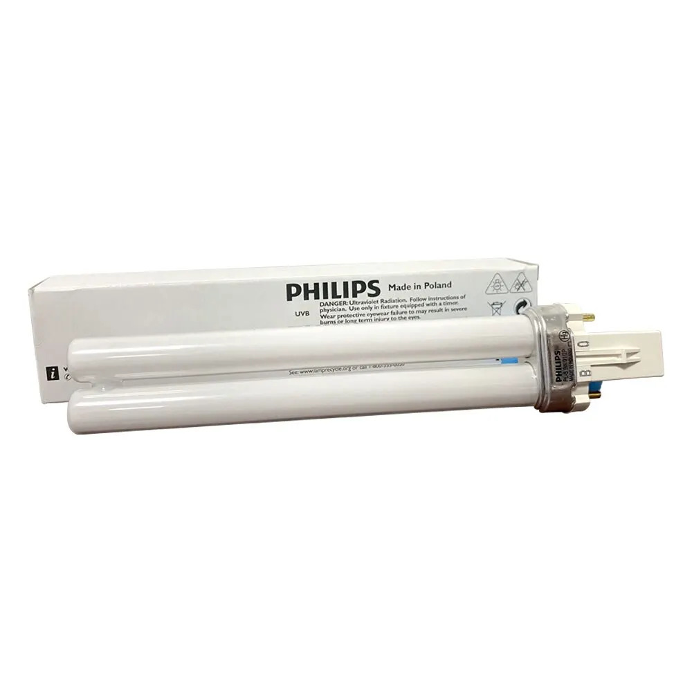 PHILIPS 311nm UVB Phototherapy Lamp Tube- Narrow Spectrum UV Light Bulb, PL-S 9W/01, for Ultraviolet Light Therapy Treatment