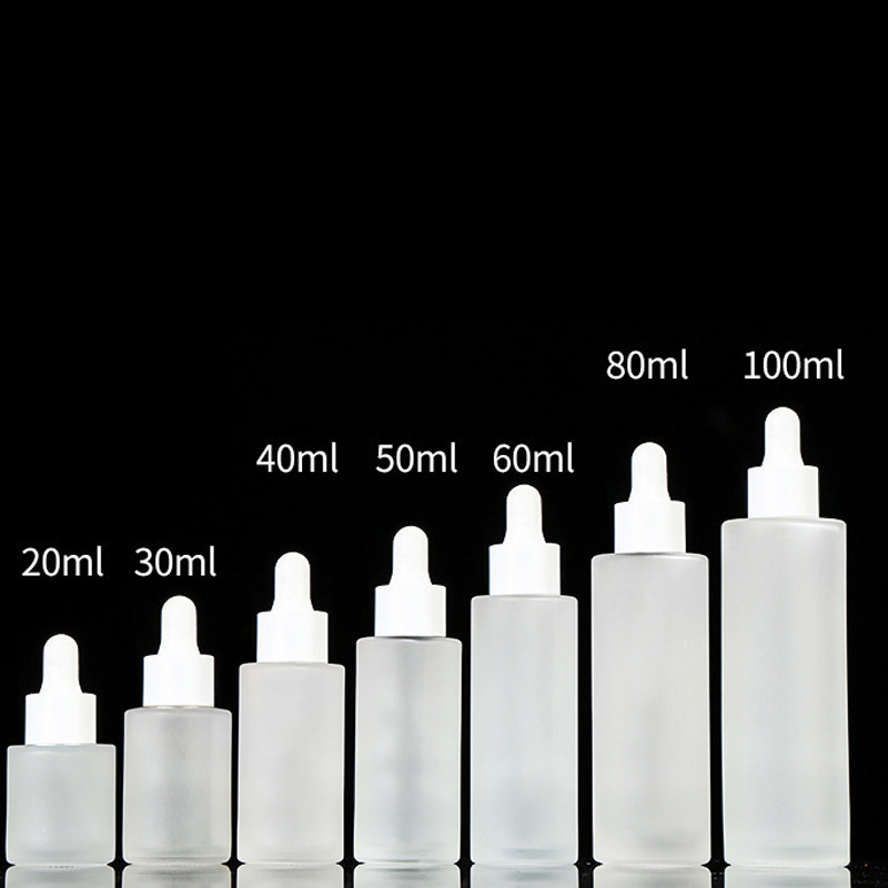 Dropper Bottle in White Collar Lid for Cosmetic Beauty Packaging Dropper Pump Oil Dispenser for Skin Care Cosmetics Container