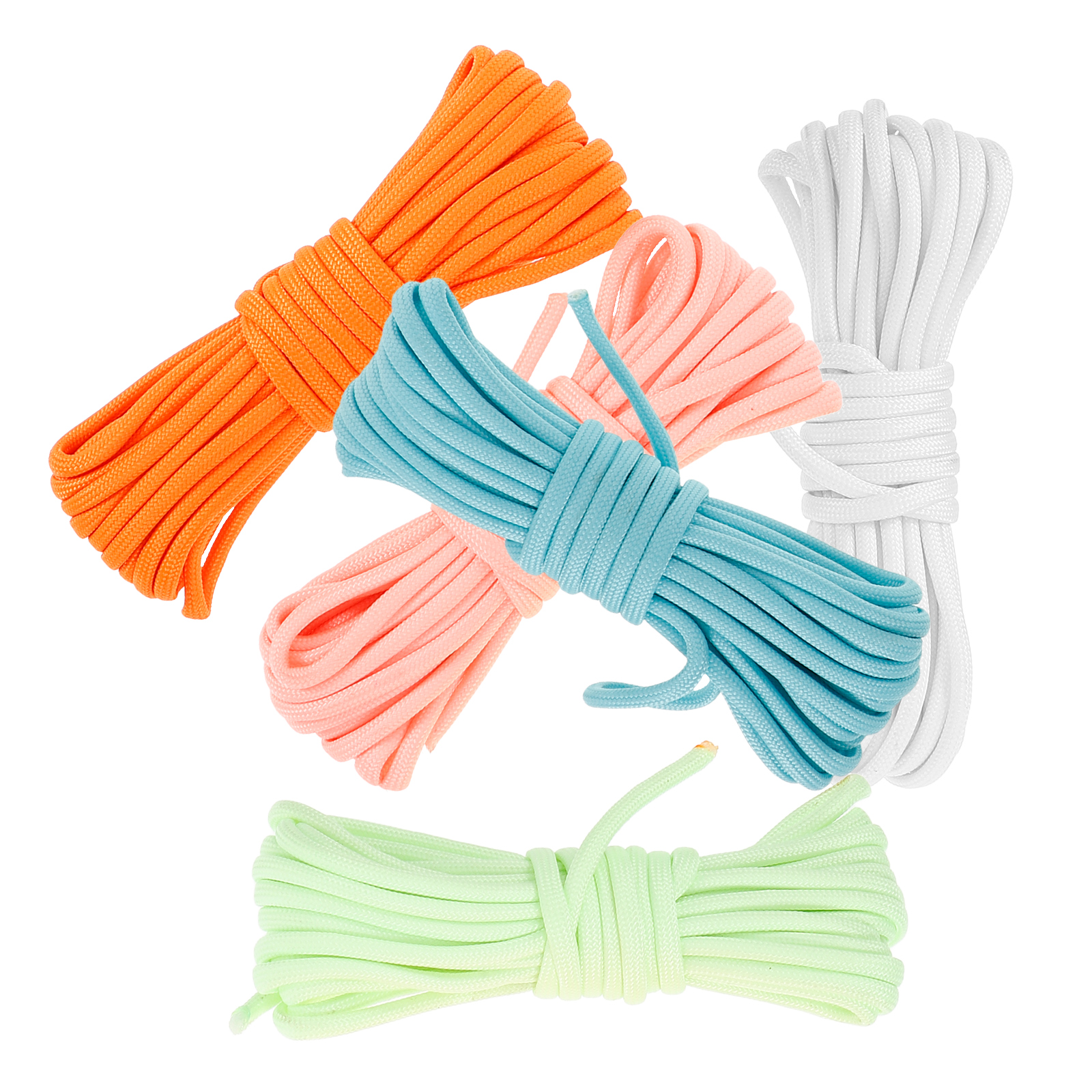 5 Pcs Umbrella Rope 5M Multi-color Glow Dark Tent Pole Cord Wear-resistant Polyester Camping Ropes