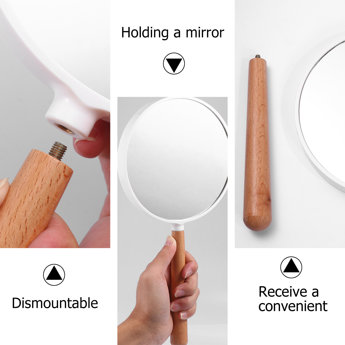 Vanity Mirror Compact Makeup Portable Hand Vintage Handheld Mirrors Glass Lenses for Chic Gloss