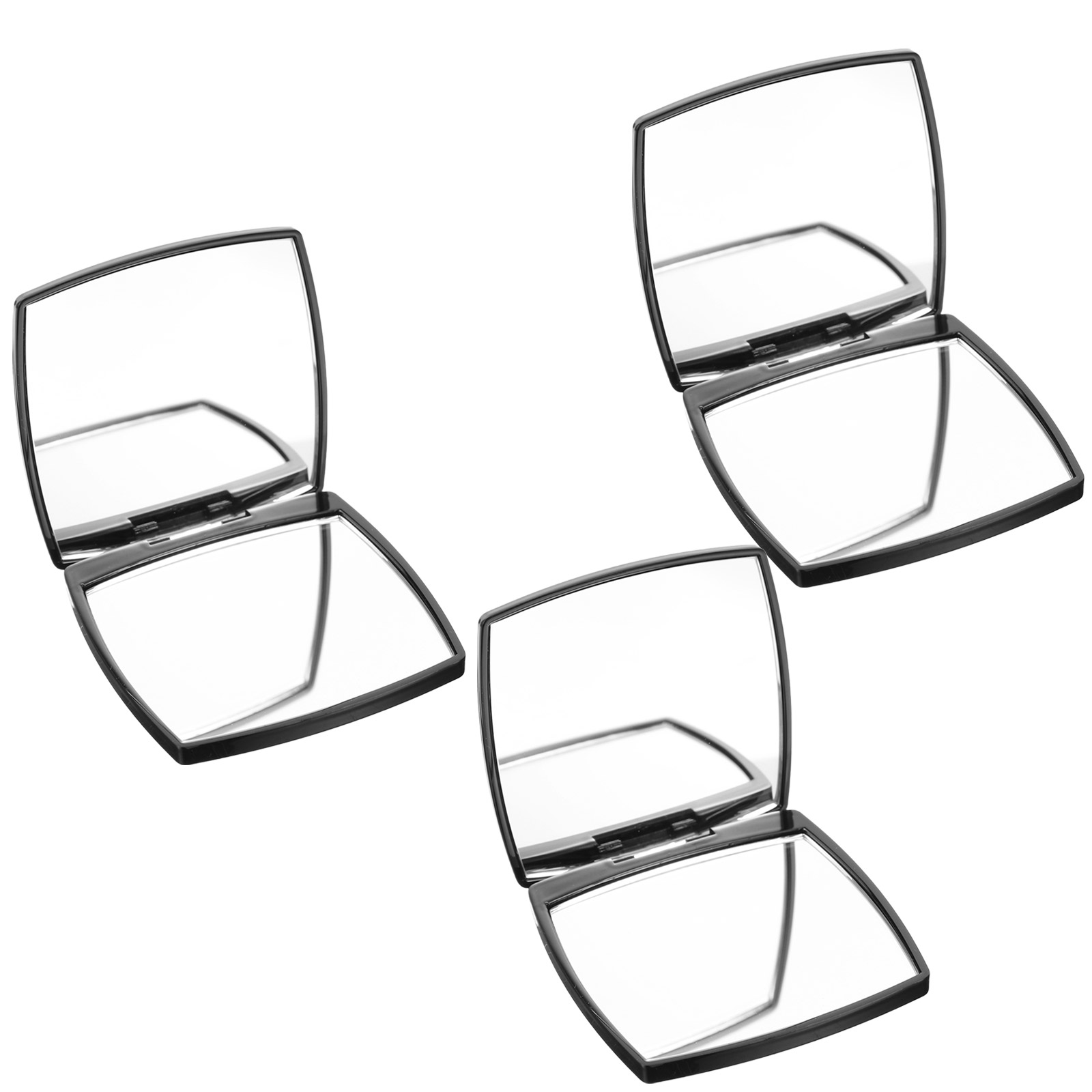 3 PCS Makeup Mirror Folding Mirrors Two-sided Vanity Mini Double-sided Foldable Abs Plastic Exquisite Travel