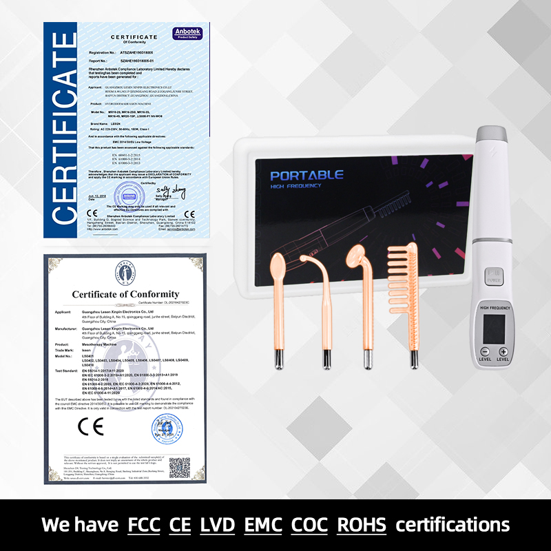 High Frequency Skin Therapy Wand Machine Portable Handheld for Acne Massage Skin Rejuvenation Tightening Wrinkle Reducing Tool