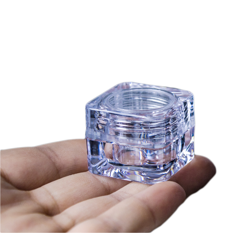 10PCS 5ml New Cube Jars Storage Box Acrylic Clear Jewelry Rings nail tips/eye cream/lotion/ Clear Beads Accessory  Container