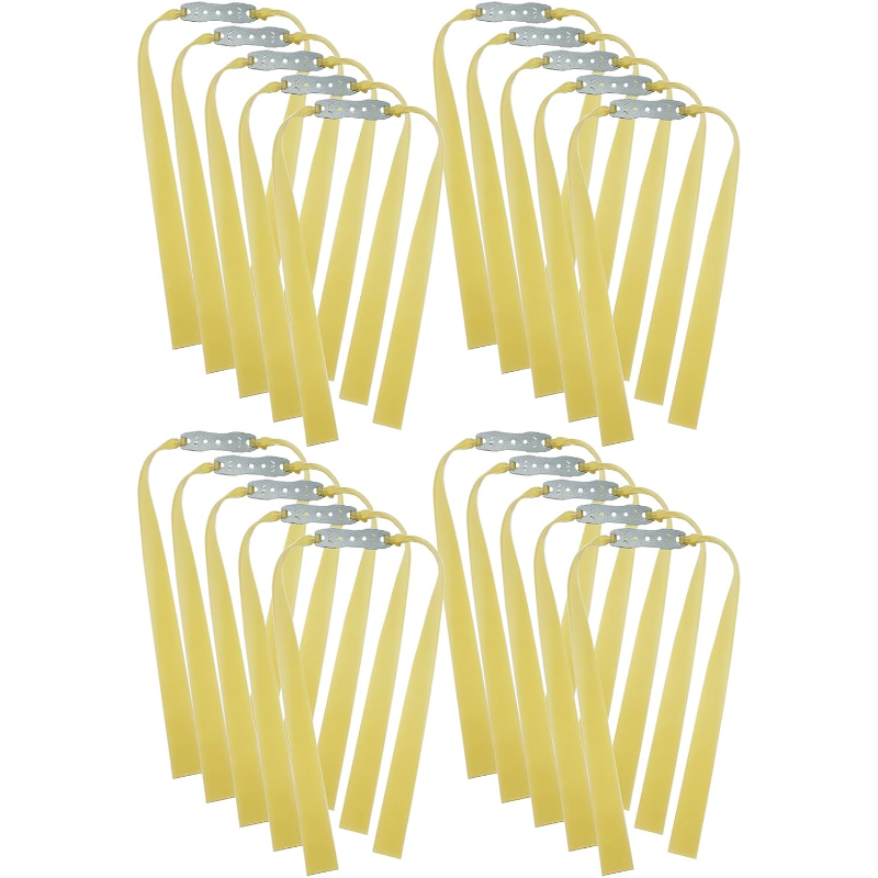 20PCS 1.5mm Heavy Duty Flat Slingshot Bands, Natural Rubber Hunting Catapult Elastic Replacement, 20-12 Taper 9" Durable Bungee