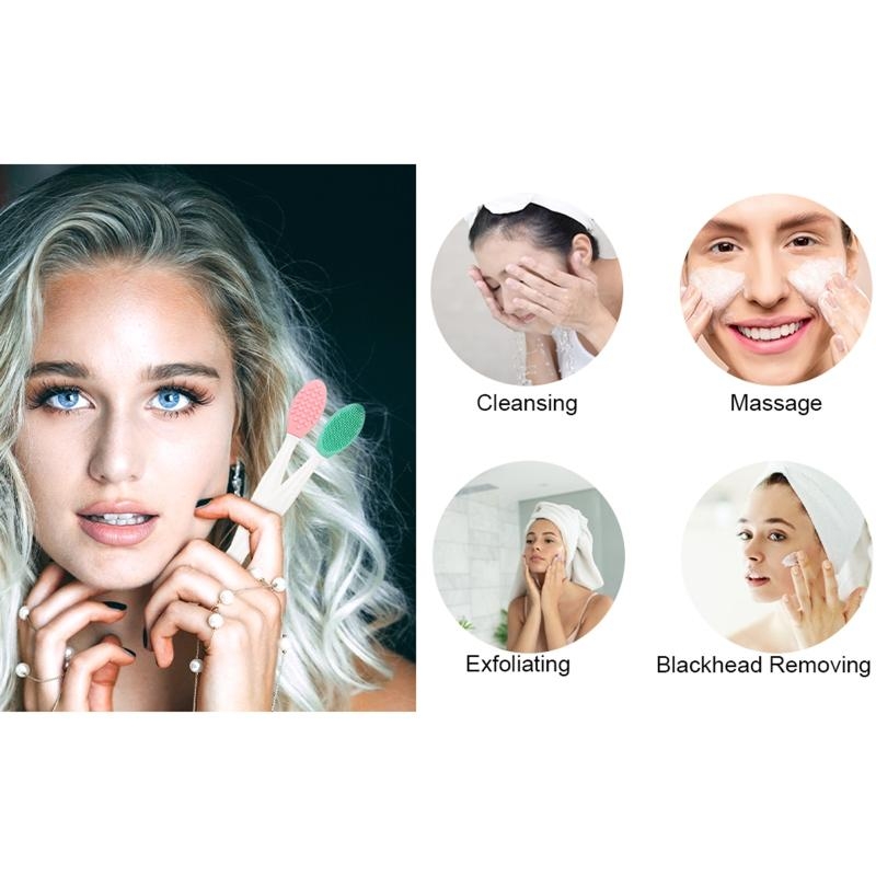 Silicone Exfoliating Lip Brush Double-sided Lip Brush Soft Cleaning Tool