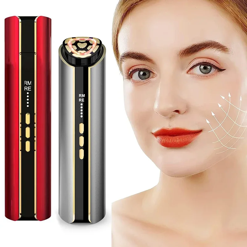 Beauty Instrument EMS Tightening Machine LED Red and Blue Light Lifting Facial Massager Multipole Pulse Electroporation Face