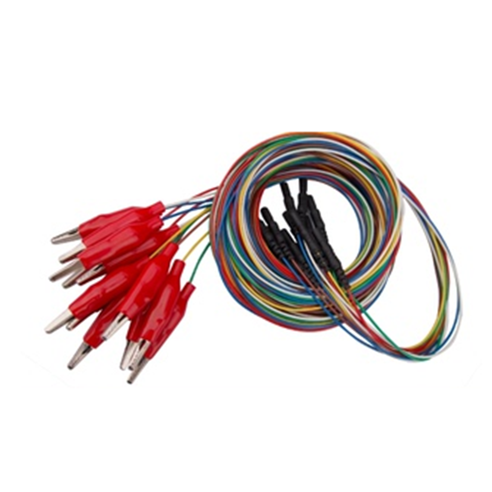 20pcs Reusable Alligator Clip Electrodes EEG leadwire Brain Sleep EEG Cable Crocodile Brass Clip sheath ElectrodeTPU Wire