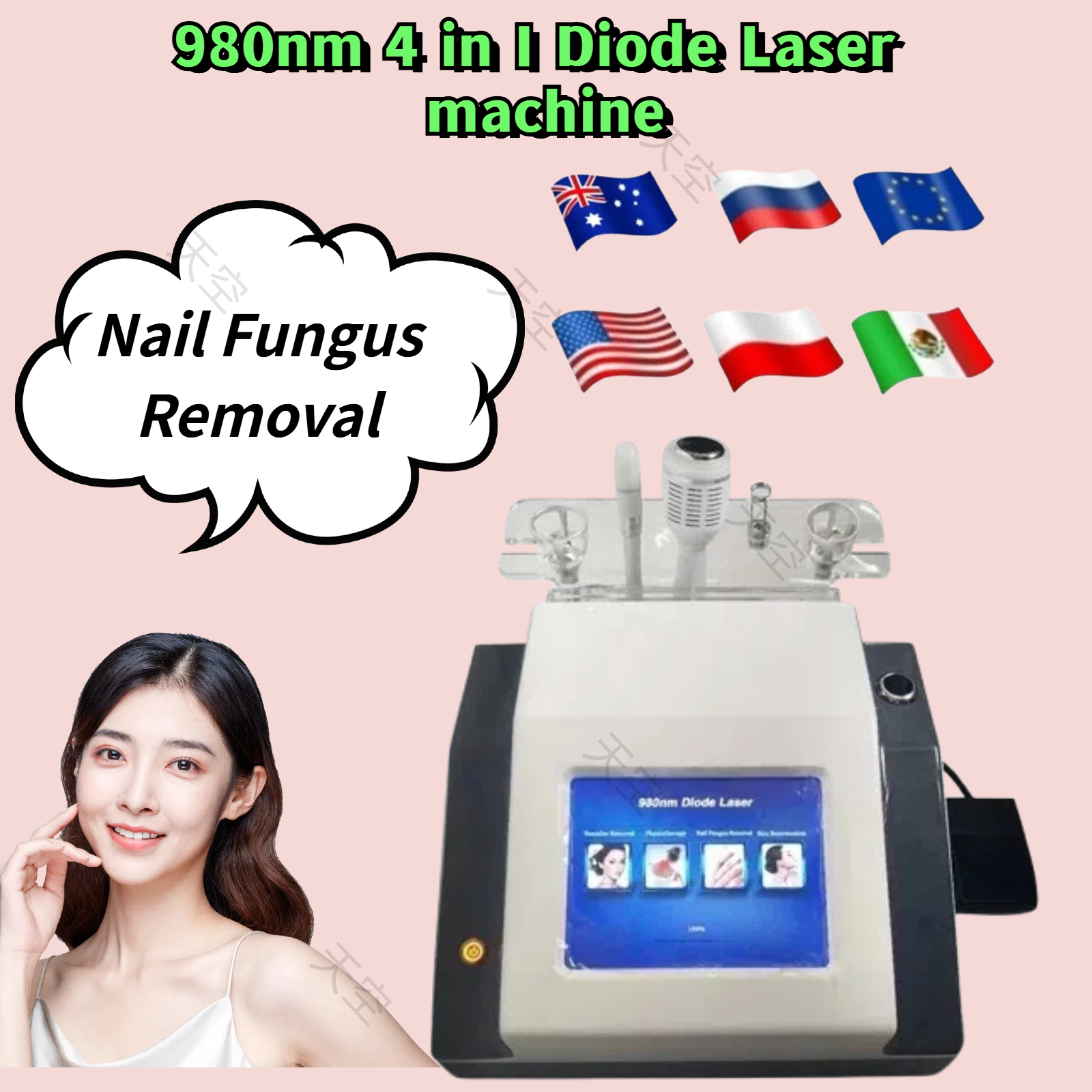 Newest 4 IN 1 980nm Laser-Vascular Removal Machine Diode Laser-980 Physiotherapy For Vascular And Spider Vein Removalpro.