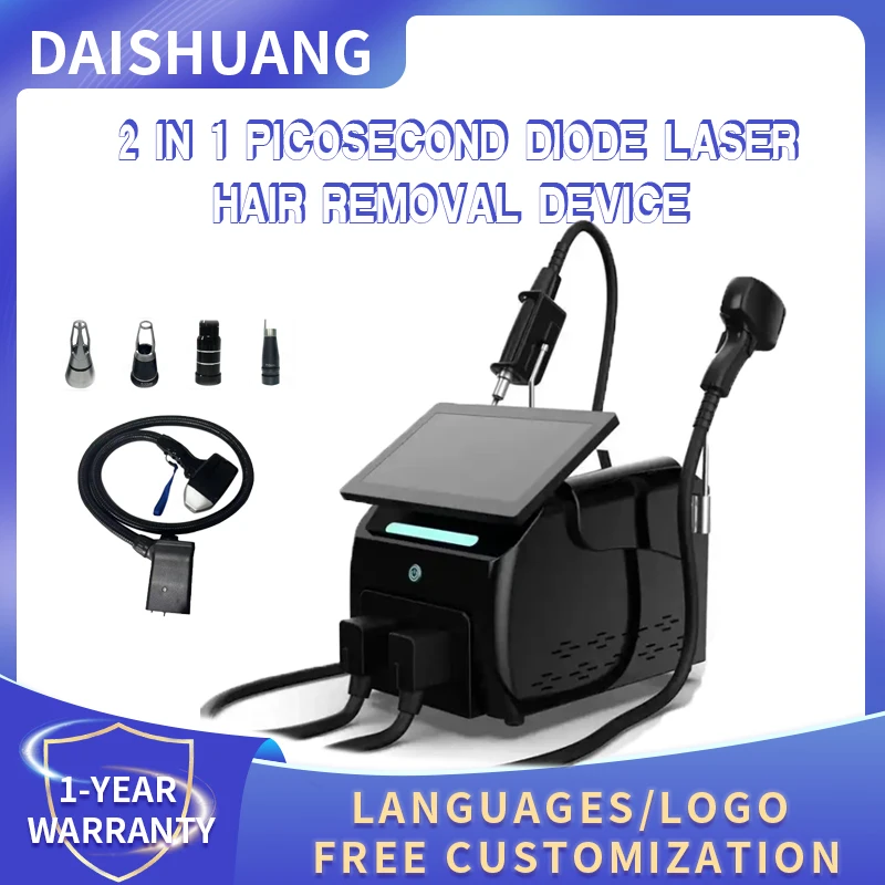 Q Switch Nd Yag Laser Diode Laser 2-in-1 Hair Removal & Tattoo Removal Machine Pigmentation Disorder Treatment Device
