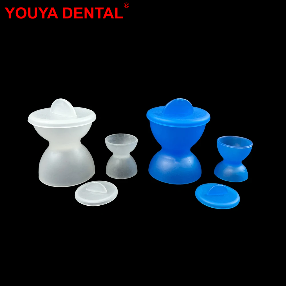 1pcs Double-end Dental Silicone Mixing Cup With Lid Rubber Mixing Bowls Dentist Impression Tools Material Mixing Instruments