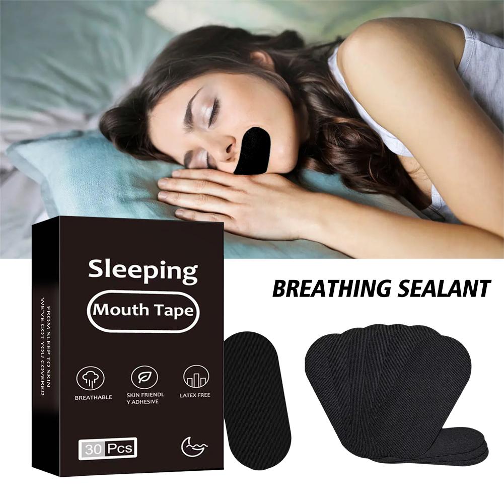 30pcs/bag Anti Snoring Mouth Tape Adult Night Sleeping Reduce Sticker Mouth Dry Breath Improvement Mouth Nose Breathing Pro U6S2