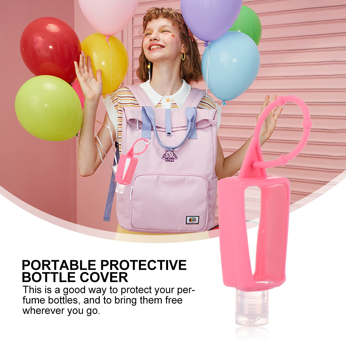 10 Pcs 30ml Silicone Protective Cover for Perfume Bottles Travel Case Adjustable Strap Portable Carry Sleeve Essential