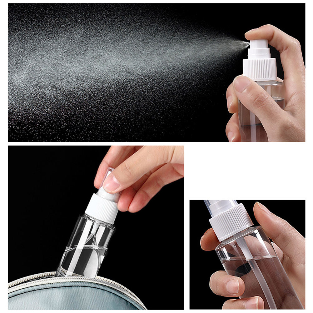 5pcs Cleaning Liquid Spray Bottle Portable Refillable Travel Bottles Empty Plastic Makeup Fine Mist Toiletries Storage
