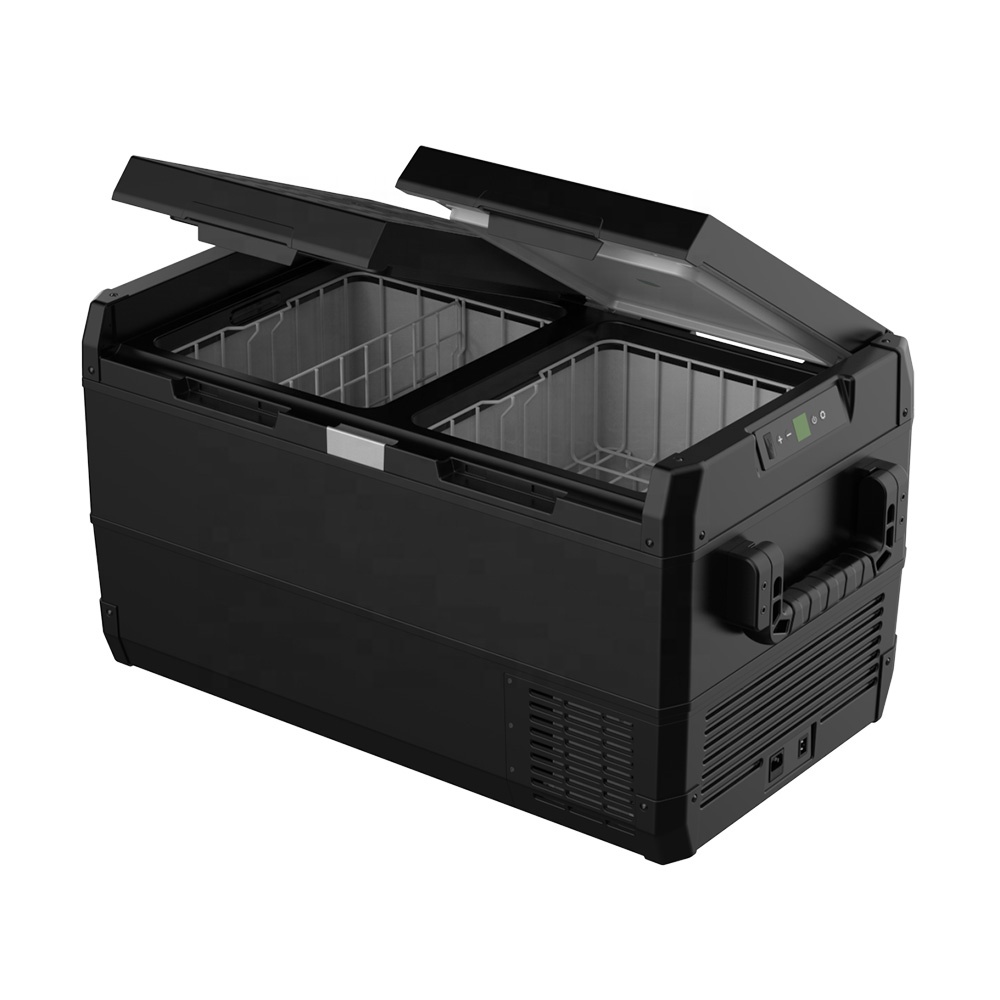 Custom AC/DC Portable Digital Display Mini Motor Home Car 12V Fridge Cosmetic With Dual Door Caravan Accessories