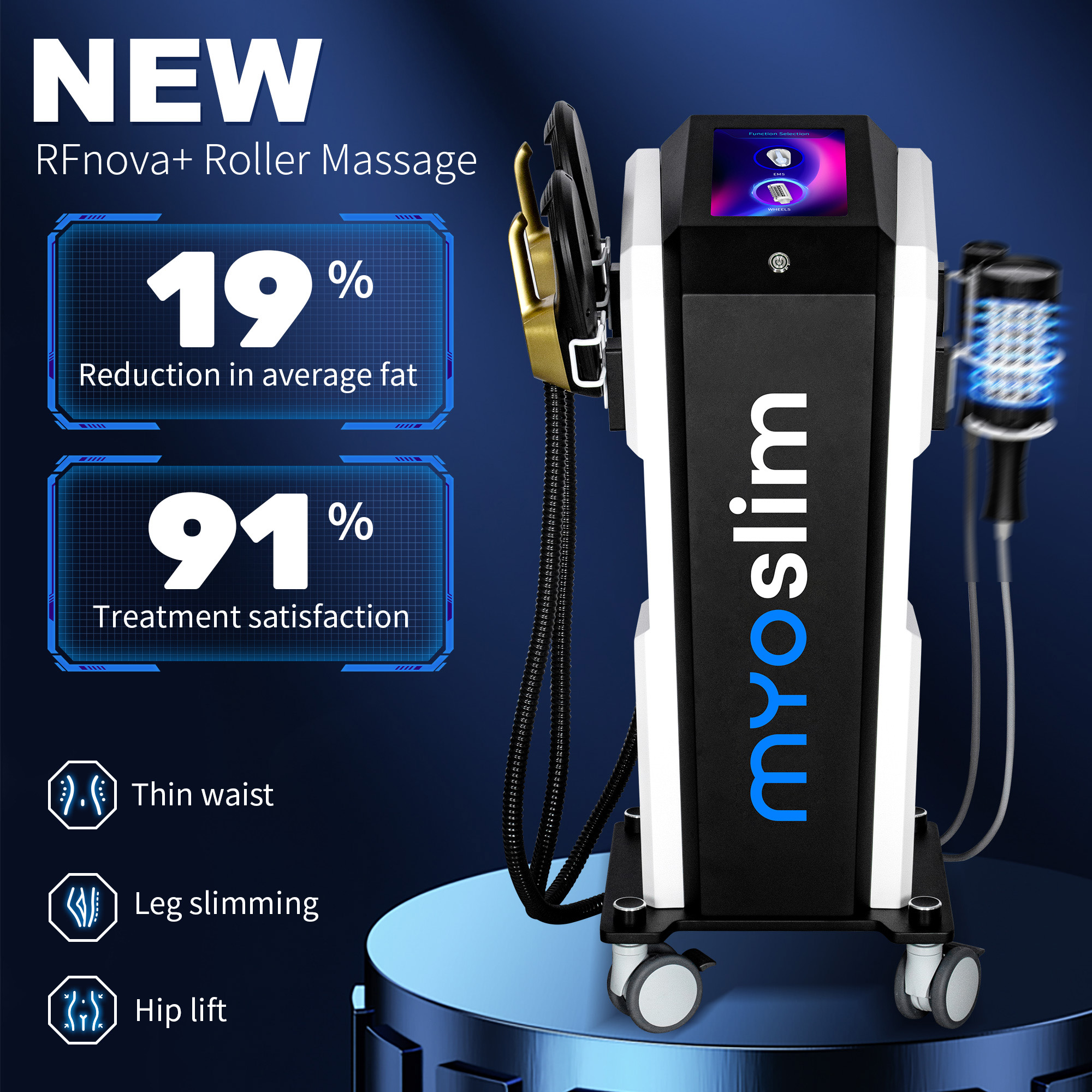 ProfessionalMYOSLIM EMS RF Roller 2 in 1 HI-EMT Muscle Toning Body Slimming Fat Burner Body Sculpting Beauty Machine For Salon