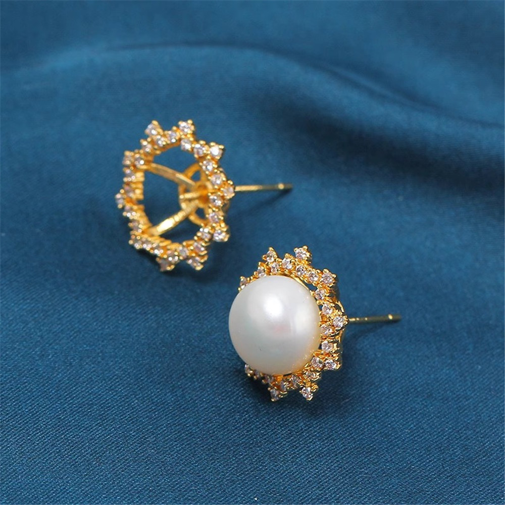 14K Gold Plated Brass Round Earring Hooks,Pearl  Accessories For Earrings,Shvenzy Earwires Fasteners,DIY Earring Findings