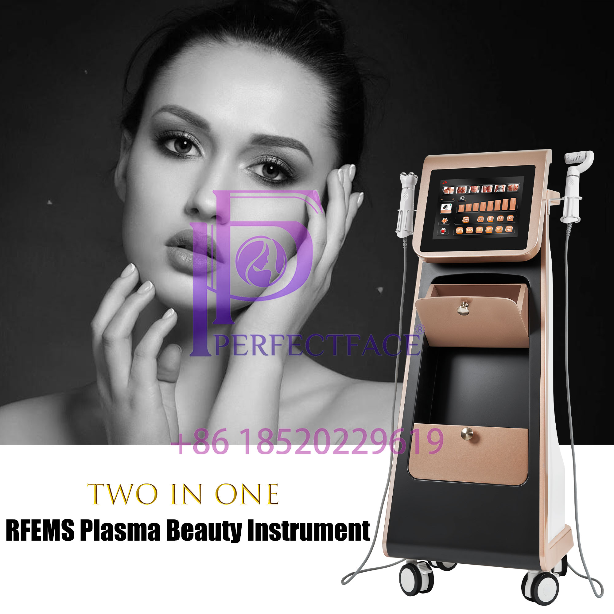 Professional RFEMS Plasma Beauty Machine 16 Probes 10.4 Inch Screen - Anti-Aging Skin Tightening & Rejuvenation