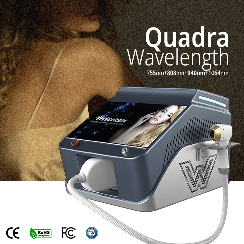 Dermatech Quadra Wavelength Diode Laser Hair Removal Machine 755 808 940 1064 Salon-Level Skin Rejuvenation Laser Device Pro
