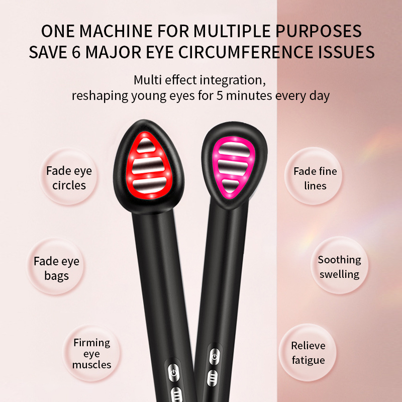 Hand-hold Face Neck Eye Lifting Care Massager 7 Colors LED Heating Vibration Beauty Wand
