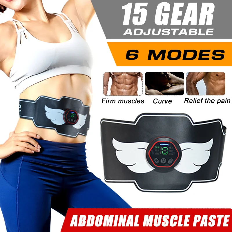 EMS Smart Abdomen Muscle Slimming Belt Massage Sticker Stimulator Fitness Home Gym Electric Butt Trainer Abdomen